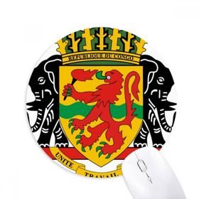 Dıythinker Kongo Ulusal Amblem Ülke Baskılı Yuvarlak Kaymaz Kauçuk Mouse Pad
