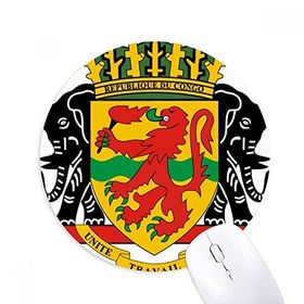 Dıythinker Kongo Ulusal Amblem Ülke Baskılı Yuvarlak Kaymaz Kauçuk Mouse Pad