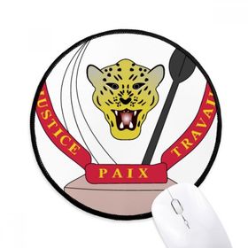 Dıythinker Kongo Ulusal Amblem Ülke Yuvarlak Kaymaz Mouse Pad
