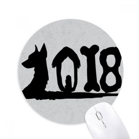 Dıythinker Köpek 2018 Tip Happy New Year Baskılı Yuvarlak Kaymaz Kauçuk Mouse Pad