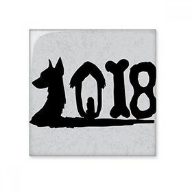 Dıythinker Köpek 2018 Tipi Mutlu Yıllar 10x10 cm Seramik Karo