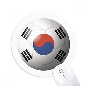 Dıythinker Kore Ulusal Bayrağı Futbol Futbol Baskılı Yuvarlak Kaymaz Kauçuk Mouse Pad