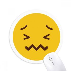 Dıythinker Korkunç Sarı Sevimli Çevrimiçi Sohbet Baskılı Yuvarlak Kaymaz Kauçuk Mouse Pad
