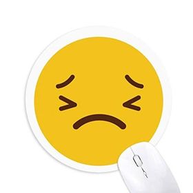 Dıythinker Korkunç Sarı Sevimli Çevrimiçi Sohbet Baskılı Yuvarlak Kaymaz Kauçuk Mouse Pad