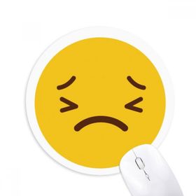 Dıythinker Korkunç Sarı Sevimli Çevrimiçi Sohbet Baskılı Yuvarlak Kaymaz Kauçuk Mouse Pad
