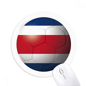 Dıythinker Kosta Rika Ulusal Bayrak Futbol Baskılı Yuvarlak Kaymaz Kauçuk Mouse Pad
