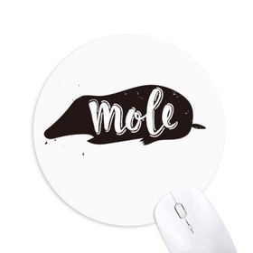 Dıythinker Köstebek Siyah ve Beyaz Hayvan Baskılı Yuvarlak Kaymaz Kauçuk Mouse Pad