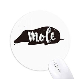 Dıythinker Köstebek Siyah ve Beyaz Hayvan Baskılı Yuvarlak Kaymaz Kauçuk Mouse Pad