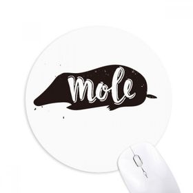 Dıythinker Köstebek Siyah ve Beyaz Hayvan Baskılı Yuvarlak Kaymaz Kauçuk Mouse Pad