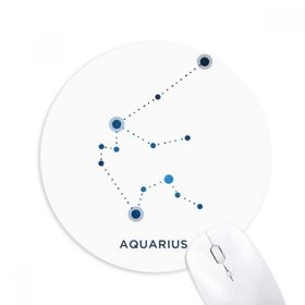 Dıythinker Kova Burcu Burcu Baskılı Yuvarlak Kaymaz Kauçuk Mouse Pad