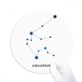 Dıythinker Kova Burcu Burcu Baskılı Yuvarlak Kaymaz Kauçuk Mouse Pad