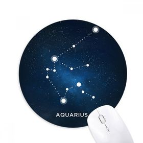 Dıythinker Kova Burcu Burcu Baskılı Yuvarlak Kaymaz Kauçuk Mouse Pad