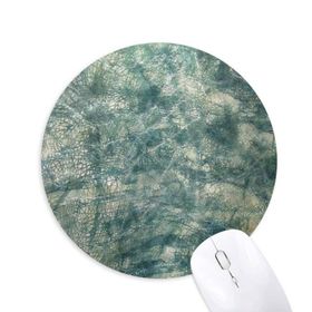 Dıythinker Koyu Mavi Deri Cilt Dokusu Baskılı Yuvarlak Kaymaz Kauçuk Mouse Pad