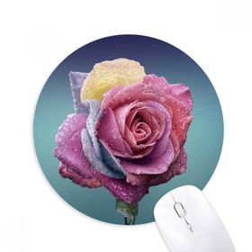 Dıythinker Koyu Pembe Güller Dim Çiçek Baskılı Yuvarlak Kaymaz Kauçuk Mouse Pad