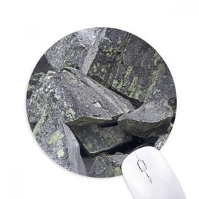 Dıythinker Koyu Taş Parçaları Duvar Kağıdı Çatlaklar Yosun Baskılı Yuvarlak Kaymaz Kauçuk Mouse Pad