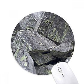 Dıythinker Koyu Taş Parçaları Duvar Kağıdı Çatlaklar Yosun Baskılı Yuvarlak Kaymaz Kauçuk Mouse Pad