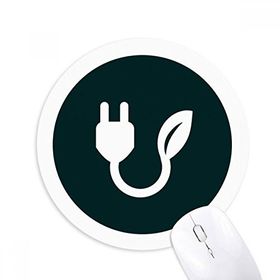 Dıythinker Koyu Yeşil Şarj Kablosu Fişi Baskılı Yuvarlak Kaymaz Kauçuk Mouse Pad