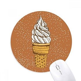 Dıythinker Krem Çikolata Yumurta Konileri Dondurma Baskılı Yuvarlak Kaymaz Kauçuk Mouse Pad