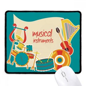 Dıythinker Kulaklık Davul Müzik Enstrümanları Desen Kaymaz Siyah Başlıklı Kenarlar Mouse Pad