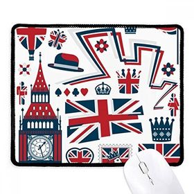 Dıythinker Kulesi Big Ben Ballon Asker Birleşik Krallık Simgesi Bayrağı Kaymaz Siyah Başlıklı Kenarlar Mouse Pad