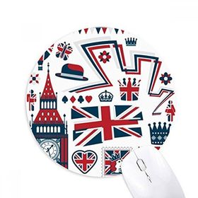 Dıythinker Kulesi Big Ben Ballon Asker BK Kent Simgesi Bayrak Baskılı Yuvarlak Kaymaz Kauçuk Mouse Pad