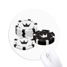 Dıythinker Kumar Aletleri Çipler Taç Desenli Baskılı Yuvarlak Kaymaz Kauçuk Mouse Pad