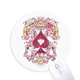 Dıythinker Kumar Aletleri Kartları Desenli Baskılı Yuvarlak Kaymaz Kauçuk Mouse Pad