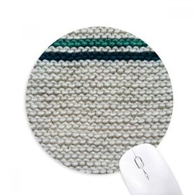 Dıythinker Kumaş Keten Örgü Gri Soyut Baskılı Yuvarlak Kaymaz Kauçuk Mouse Pad