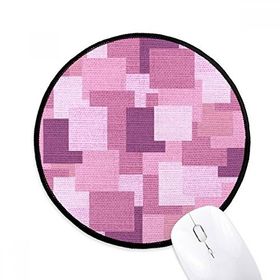 Dıythinker Kumaş Keten Örme Mor SquareMosaic Yuvarlak Kaymaz Mouse Pad