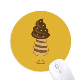 Dıythinker Kupa Chocolatey Tatlı Dondurma Desenli Baskılı Yuvarlak Kaymaz Kauçuk Mouse Pad
