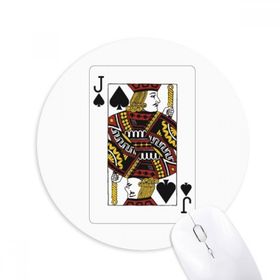 Dıythinker Kürek J Kartları Desenli Baskılı Yuvarlak Kaymaz Kauçuk Mouse Pad