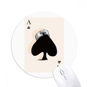 Dıythinker Kürek Kartları Desenli Baskılı Yuvarlak Kaymaz Kauçuk Mouse Pad