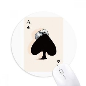 Dıythinker Kürek Kartları Desenli Baskılı Yuvarlak Kaymaz Kauçuk Mouse Pad