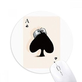 Dıythinker Kürek Kartları Desenli Baskılı Yuvarlak Kaymaz Kauçuk Mouse Pad