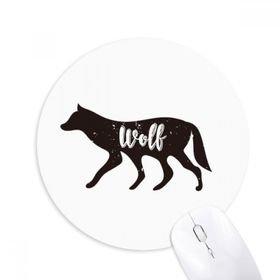 Dıythinker Kurt Siyah ve Beyaz Hayvan Baskılı Yuvarlak Kaymaz Kauçuk Mouse Pad
