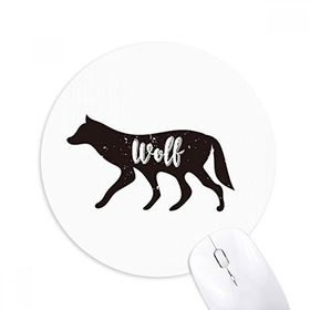 Dıythinker Kurt Siyah ve Beyaz Hayvan Baskılı Yuvarlak Kaymaz Kauçuk Mouse Pad
