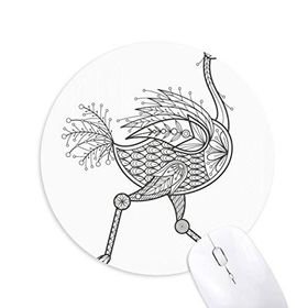 Dıythinker Kuş Boyası Koşu Uzun Baskılı Yuvarlak Kaymaz Kauçuk Mouse Pad