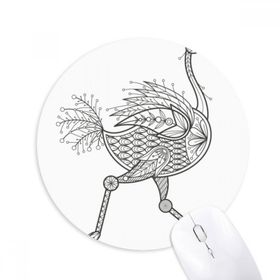 Dıythinker Kuş Boyası Koşu Uzun Baskılı Yuvarlak Kaymaz Kauçuk Mouse Pad