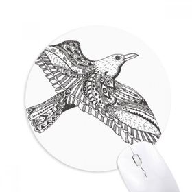 Dıythinker Kuş Boyası Uçan Sadık Güçlü Baskılı Yuvarlak Kaymaz Kauçuk Mouse Pad