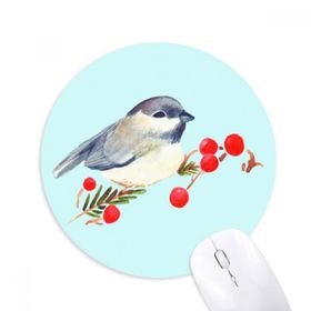 Dıythinker Kuş Hayvan Magpie Gri Başlıklı Baskılı Yuvarlak Kaymaz Kauçuk Mouse Pad
