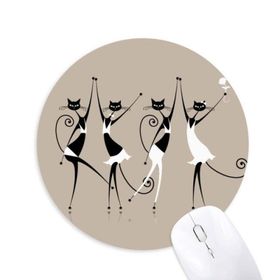 Dıythinker Kutlamak Parti Şerefe Kedi Baskılı Yuvarlak Kaymaz Kauçuk Mouse Pad