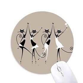 Dıythinker Kutlamak Parti Şerefe Kedi Baskılı Yuvarlak Kaymaz Kauçuk Mouse Pad