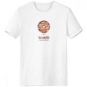 DIYthinker L Erkek yuvarlak yaka tişört beyaz