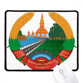 Dıythinker Laos Asya Ulusal Amblem Kaymaz Siyah Başlıklı Kenarlar Mouse Pad