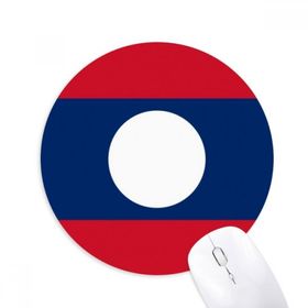 Dıythinker Laos Ulusal Bayrağı Asya Ülke Baskılı Yuvarlak Kaymaz Kauçuk Mouse Pad