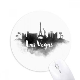 Dıythinker Las Vegas Amerika Simgesi Mürekkep Şehir Boyama Baskılı Yuvarlak Kaymaz Kauçuk Mouse Pad