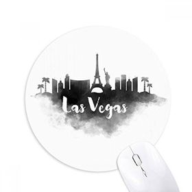 Dıythinker Las Vegas Amerika Simgesi Mürekkep Şehir Boyama Baskılı Yuvarlak Kaymaz Kauçuk Mouse Pad