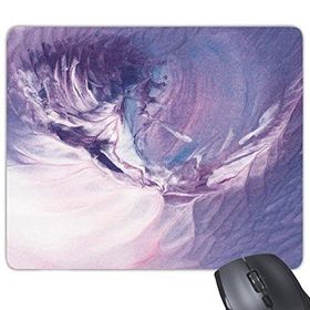 Dıythinker Lavanta Beyaz Katlar Zarif Soyut Sanat İllüstrasyonu Baskılı Dikdörtgen Kaymaz Kauçuk Mouse Pad