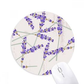 Dıythinker Lavanta Çiçekleri Bitki Boyama Dekorasyon Baskılı Yuvarlak Kaymaz Kauçuk Mouse Pad