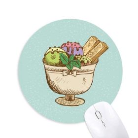 Dıythinker Leaves Bisküvi Kupası Dondurma Topu Baskılı Yuvarlak Kaymaz Kauçuk Mouse Pad